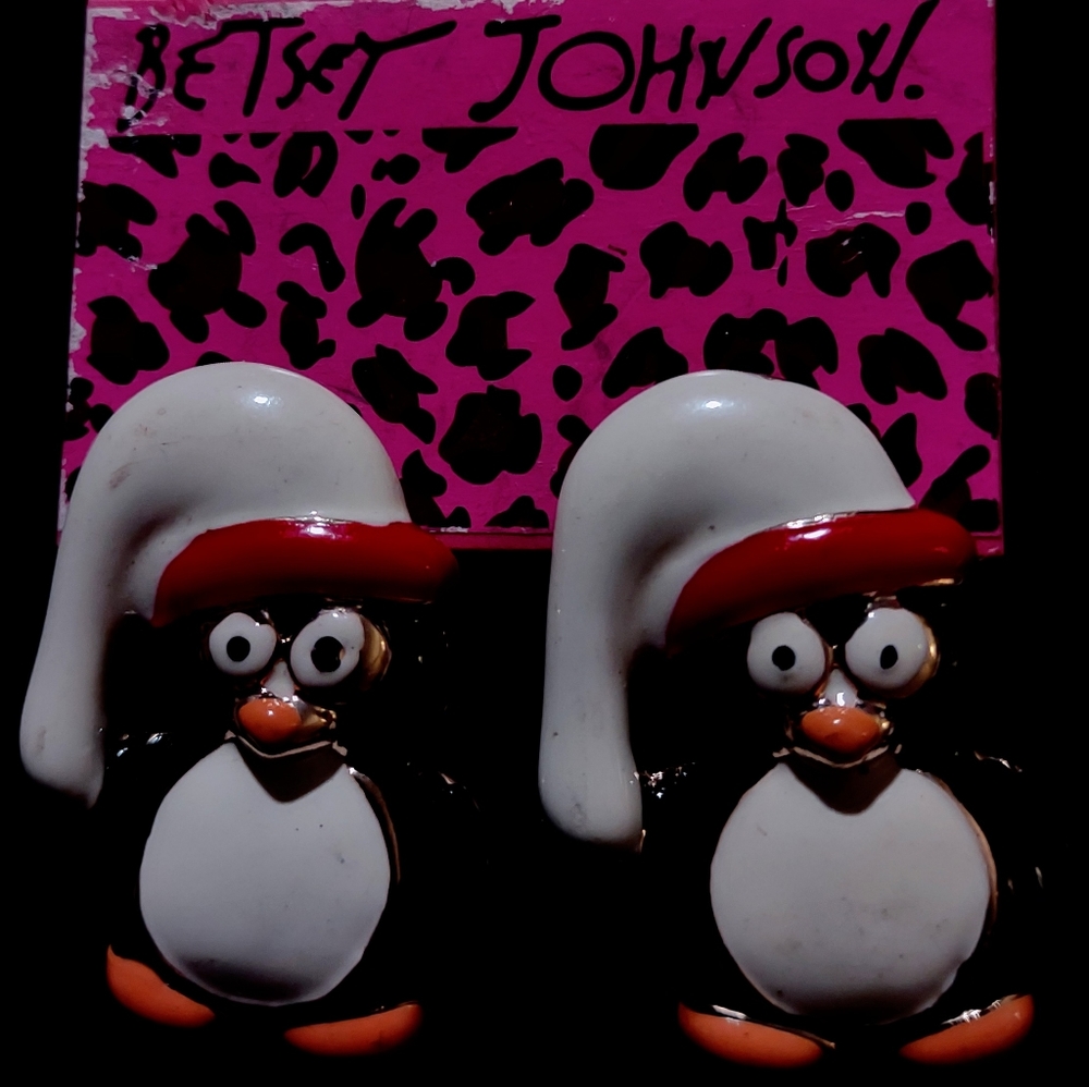 Betsey Johnson penguin earrings